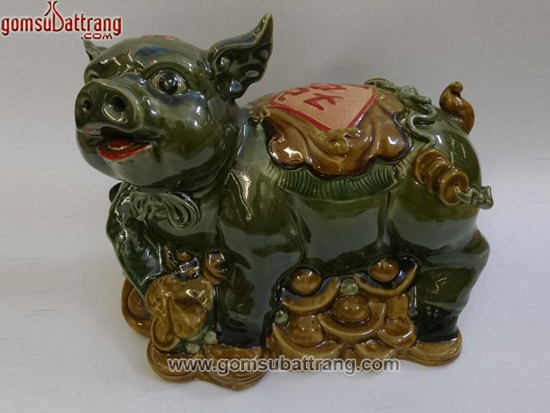 Lợn tiết kiệm thần tài- Men xanh
