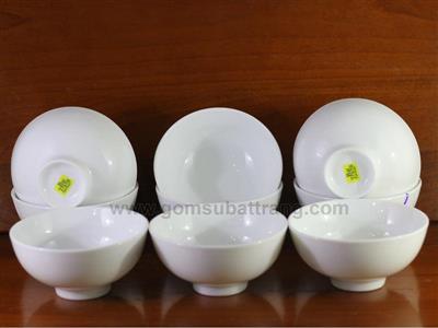 Bộ bát cơm Bát Tràng men trắng set 10