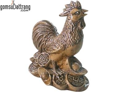 Tượng dậu phong thủy- 12 con giáp số 1- Hàng nghệ nhân- Men nâu