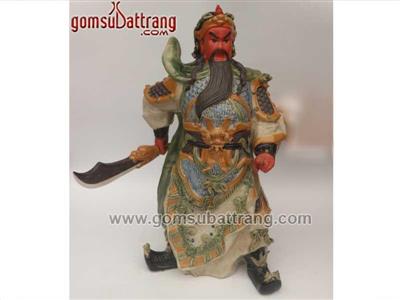 Tượng Quan Công- Men rạn cổ- Cao 58cm