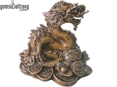 Tượng thìn phong thủy- men nâu- 12 con giáp số 1- hàng nghệ nhân