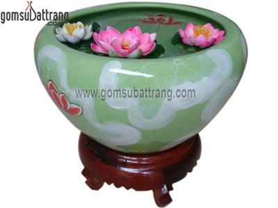 Chậu thả hoa phong thủy đường kính 33cm