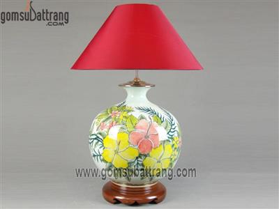 Đèn ngủ vẽ hoa dâm bụt